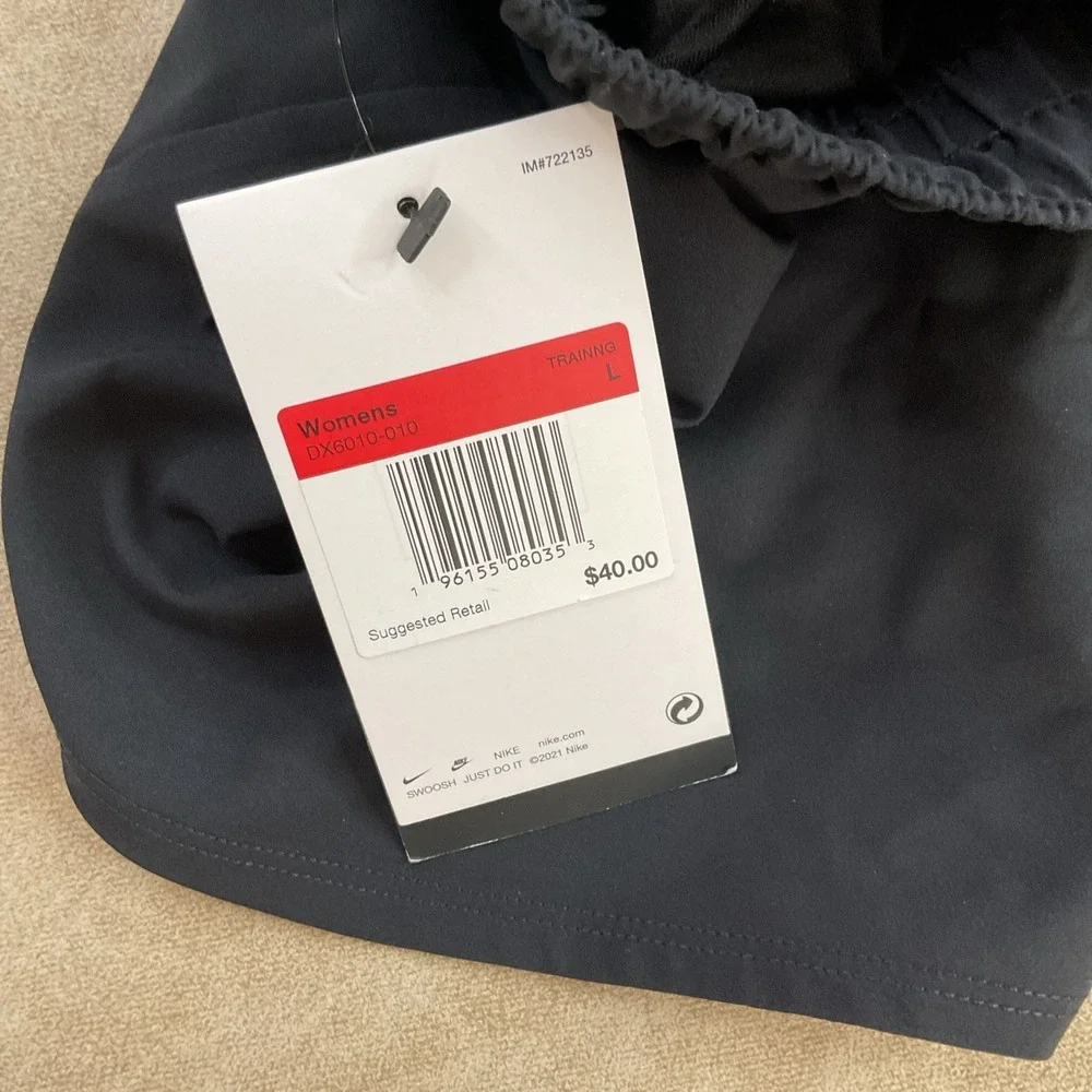 Nike One Shorts Women Sz L Dri-FIT Mid-Rise 3